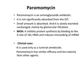 Paramycin Antiamoebic drugs | PPTX