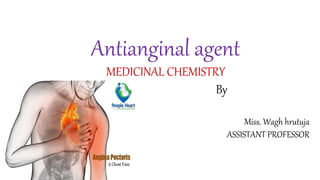 Antianginal agent
MEDICINAL CHEMISTRY
By
Miss. Wagh hrutuja
ASSISTANT PROFESSOR
 