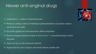 Pharmacology: Drugs used in Angina pectoris | PPTX