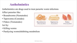 Anthelmintic Drugs: Classification, Mechanism, and Key Concepts | PDF