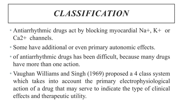 Pharmacology of Antiarrhythmic drugs | PPTX