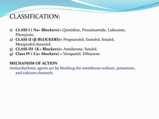Antiarrythmic drugs (Pharmacology-D.pharm 2nd yr) | PPTX