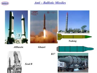 22
SOLO Anti – Ballistic Missiles
AlHusein Ghauri
Nodong
R27
Scud B
 