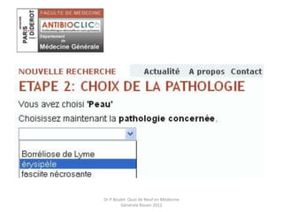 Dr P Boulet Quoi de Neuf en Médecine
Générale Rouen 2012