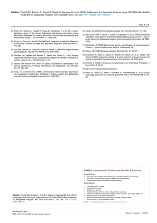 Antibiogram and Genotypic Analysis using 16S rDNA after Biofield ...