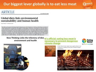 Challenges for a scalable meat based
sustainable food future
Our biggest lever globally is to eat less meat
 