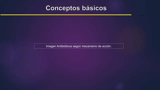 Imagen Antibióticos según mecanismo de acción.
 