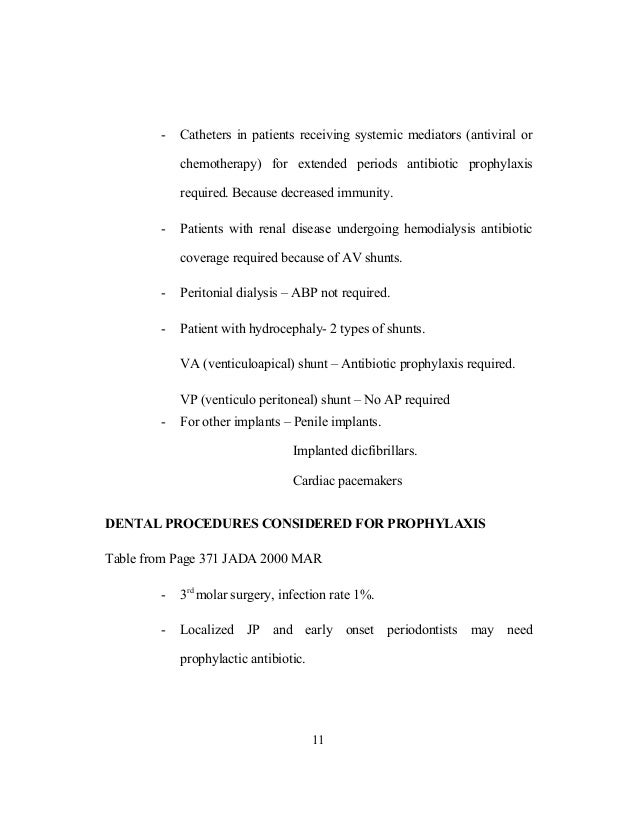 Antibiotic prophylaxis