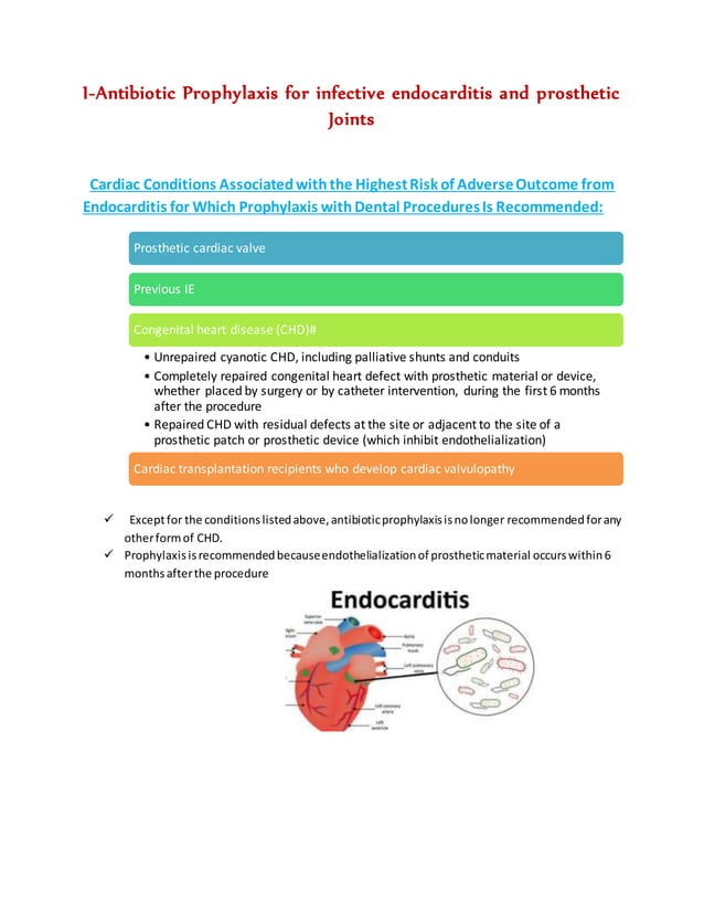Antibiotic prophylaxis for infective endocartitis | PDF