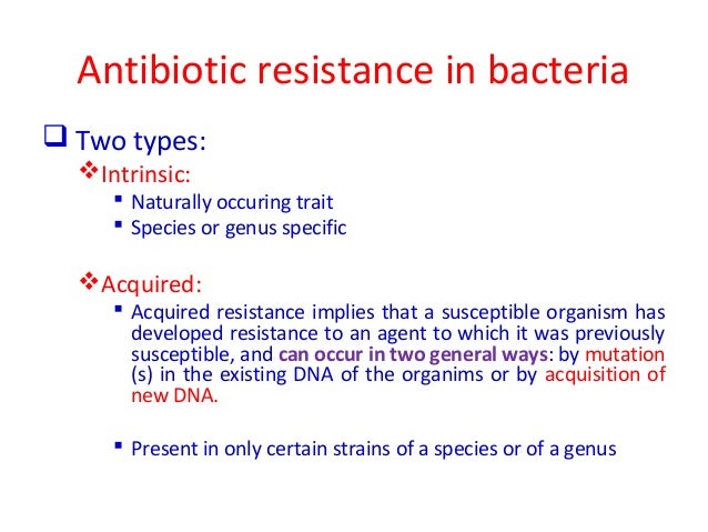 Antibiotic resistance in bacteria 1