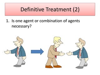 Definitive Treatment (2)
1. Is one agent or combination of agents
   necessary?
 