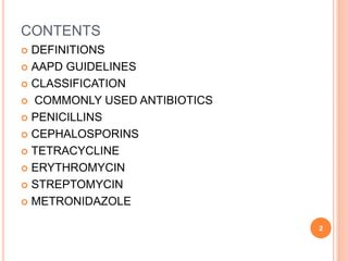Antibiotics in Pediatric Dentistry | PPTX