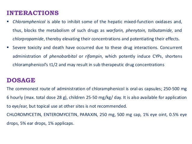 Chloromycetin Oral Dosage