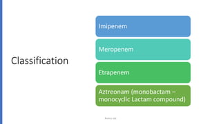 Basics of antibiotics-different types of classification | PPTX