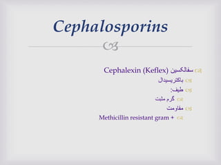 
Cephalosporins
 