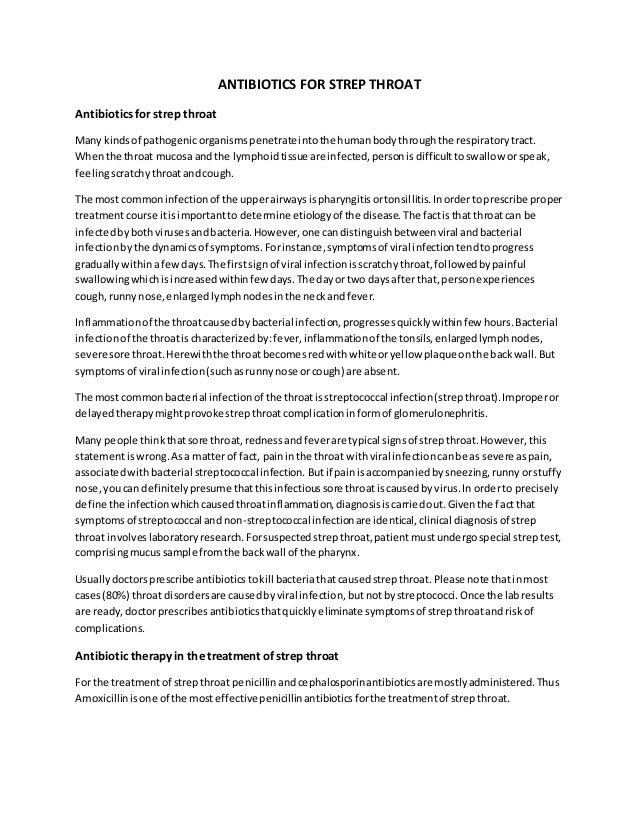 antibiotics for strep throat doctors note for strep throat