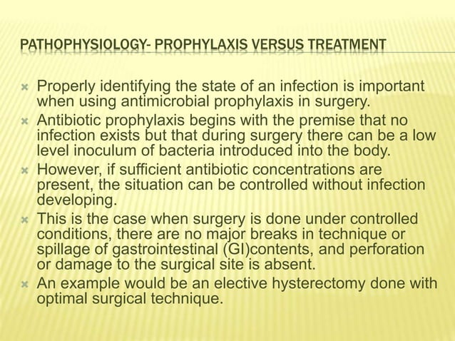 Antibiotics for surgical prophylaxis | PPT