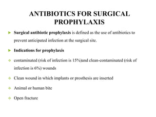 Antibiotics in surgery DR. SHILULI | PPTX