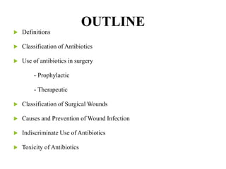 Antibiotics in surgery DR. SHILULI | PPTX
