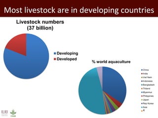 Most livestock are in developing countries
4
Livestock numbers
(37 billion)
Developing
Developed
% world aquaculture
China
India
Viet Nam
Indonesia
Bangladesh
Thiland
Myanmur
Philippines
Japan
Rep Korea
Asia
 
