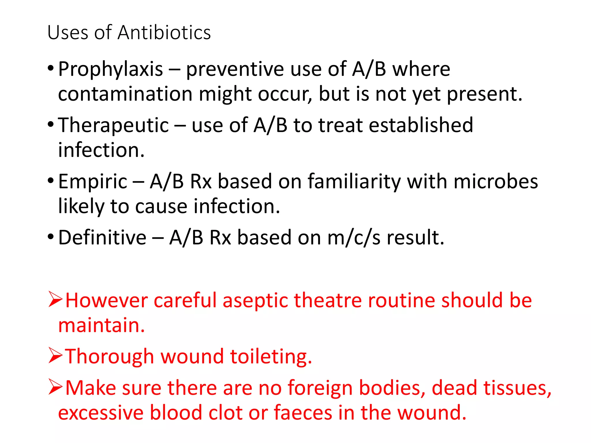 Antibiotic use in surgery | PPTX