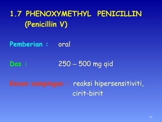 Pycin Injeksi Pemberian Antibiotik dan ubatan sampingan .ppt