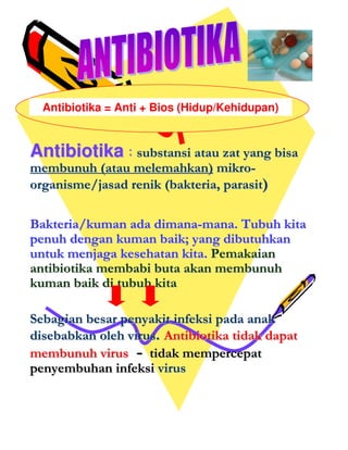 Antibiotika = Anti + Bios (Hidup/Kehidupan)


Antibiotika




                           !
                "      #
           "                       $
                !    "
 