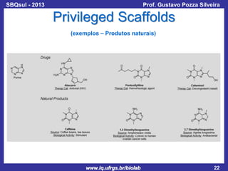 SBQsul - 2013

Prof. Gustavo Pozza Silveira

Privileged Scaffolds
(exemplos – Produtos naturais)

www.iq.ufrgs.br/biolab

22

 