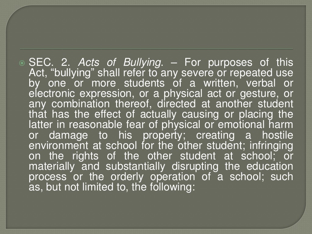 anti bullying campaign essay tagalog