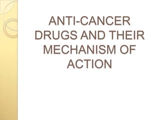 ANTI-CANCER
DRUGS AND THEIR
MECHANISM OF
ACTION
 