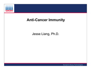 Anti-Cancer Immunity

Jesse Liang, Ph.D.

1
Sample & Assay Technologies

 