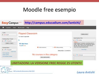 Moodle free esempio

        http://campus.educadium.com/lantichi/




LIMITAZIONI: LA VERSIONE FREE REGGE 25 UTENTI!
 