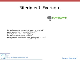 Riferimenti Evernote



http://evernote.com/intl/it/getting_started/
http://evernote.com/intl/it/video/
http://evernote.com/teachers/
http://www.livebinders.com/play/play/245623
 