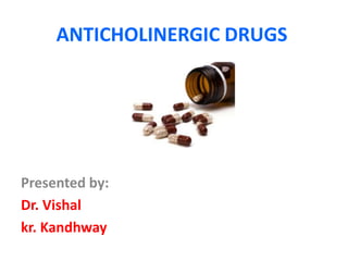 ANTICHOLINERGIC DRUGS
Presented by:
Dr. Vishal
kr. Kandhway
 