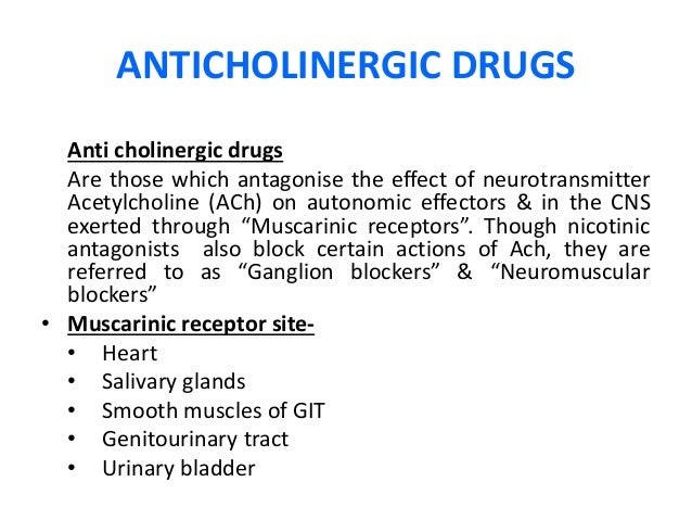 ANTICHOLINERGIC DRUGS AND DEMENTIA - fightdementia.org.au