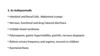 Anticholinergic drugs, Atropinic drugs - AJ | PPTX