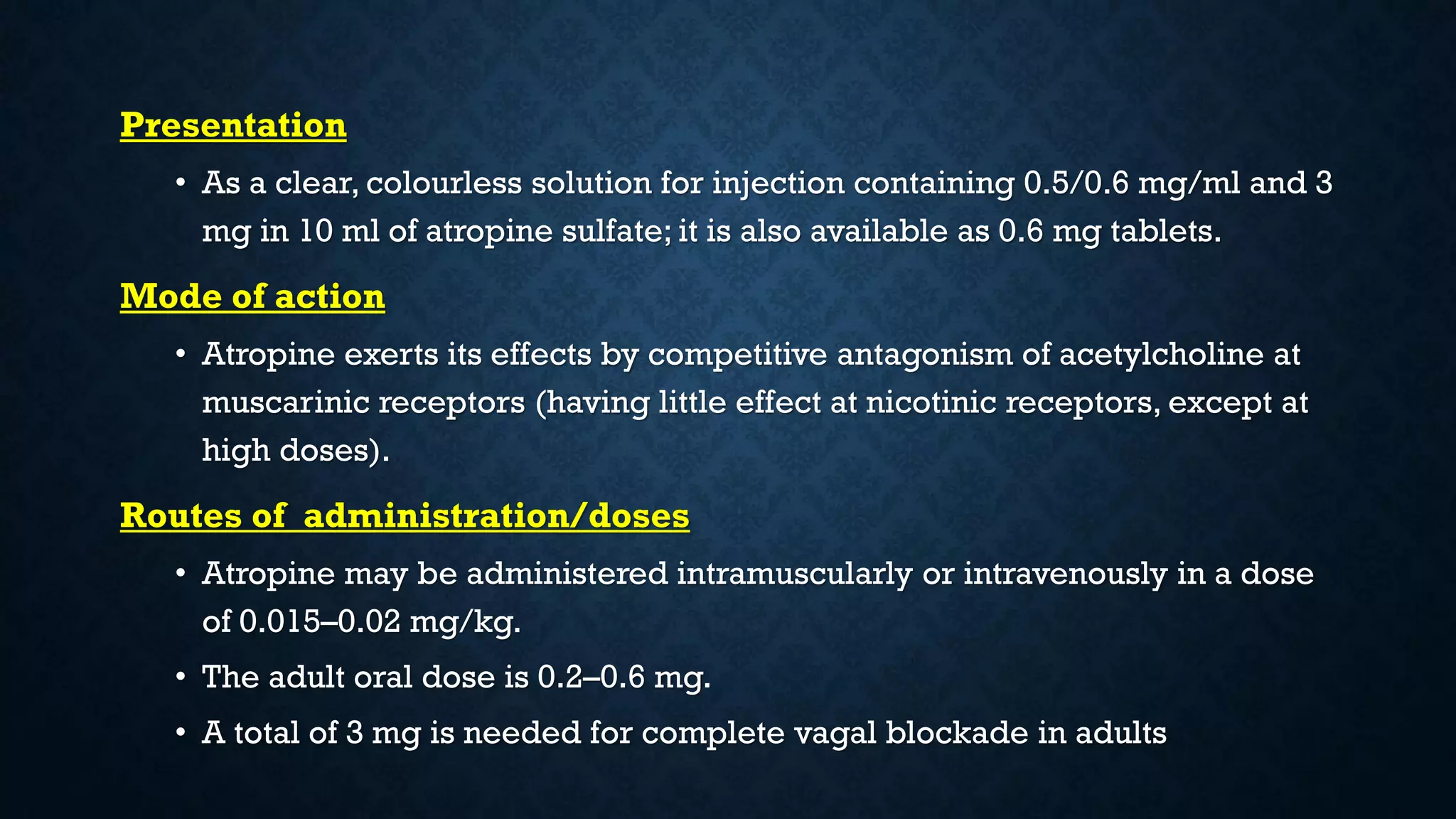Anticholinesterases & Anticholinergics | PDF