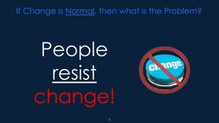If Change is Normal, then what is the Problem?




     People
      resist
    change!
                      5
 