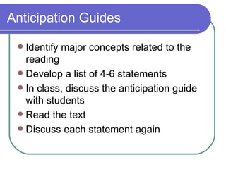 Anticipation Guides ,[object Object],[object Object],[object Object],[object Object],[object Object]