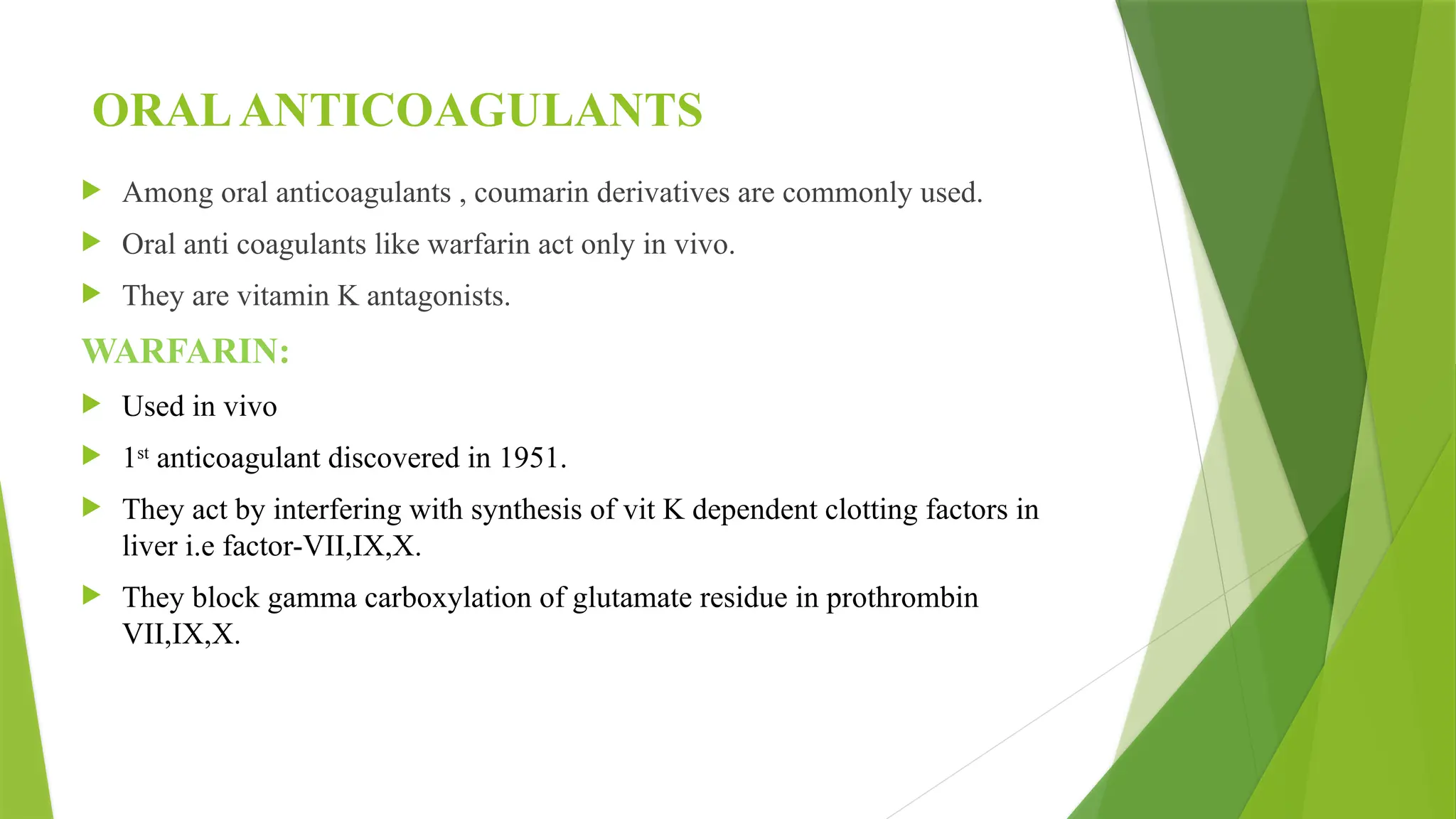 Anticoagulants and its classification slideshare | PPTX