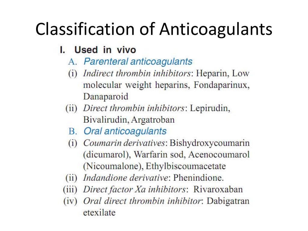 Anticoagulants 1