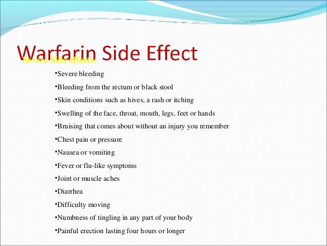 Coumadin Side Effects Tingling