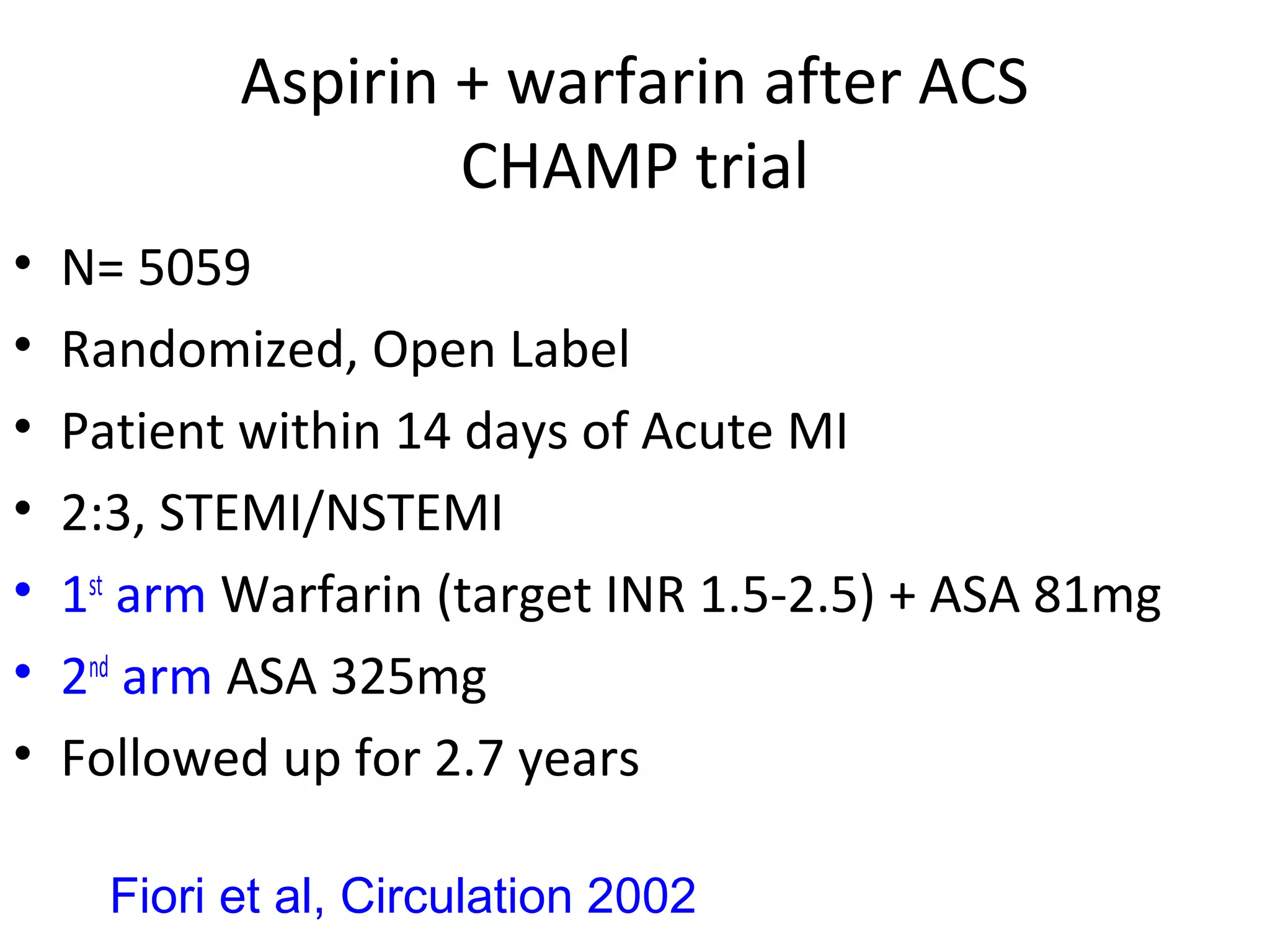 Anticoagulants for Acute Coronary Syndromes | PPT