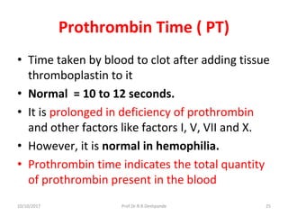 Prothrombin Normal Anti coagulants & plasma proteins | PDF