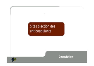 1


Sites d’action des
anticoagulants




                     Coagulation
 