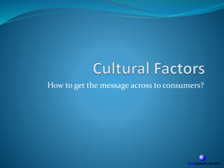 How to get the message across to consumers?
 