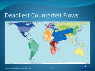 Deadliest Counterfeit Flows
mark.davison@bluespherehealth.com 8
© SASI Group (University of Sheffield) and Mark Newman (University of Michigan)
 