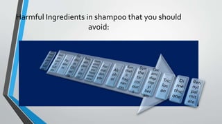 Harmful Ingredients in shampoo that you should
avoid:
 