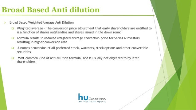 Stock options anti-dilution