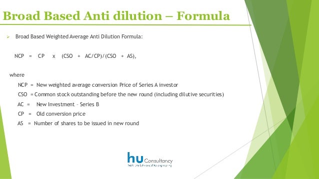 Anti dilutive stock options